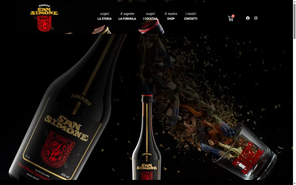 Amaro San Simone website, designed and developed by REGICODE