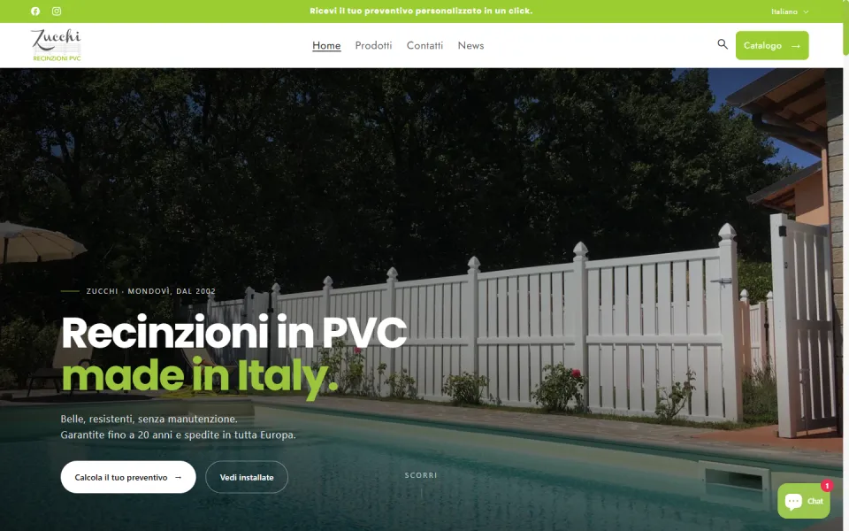 Recinzioni PVC website, designed and developed by REGICODE